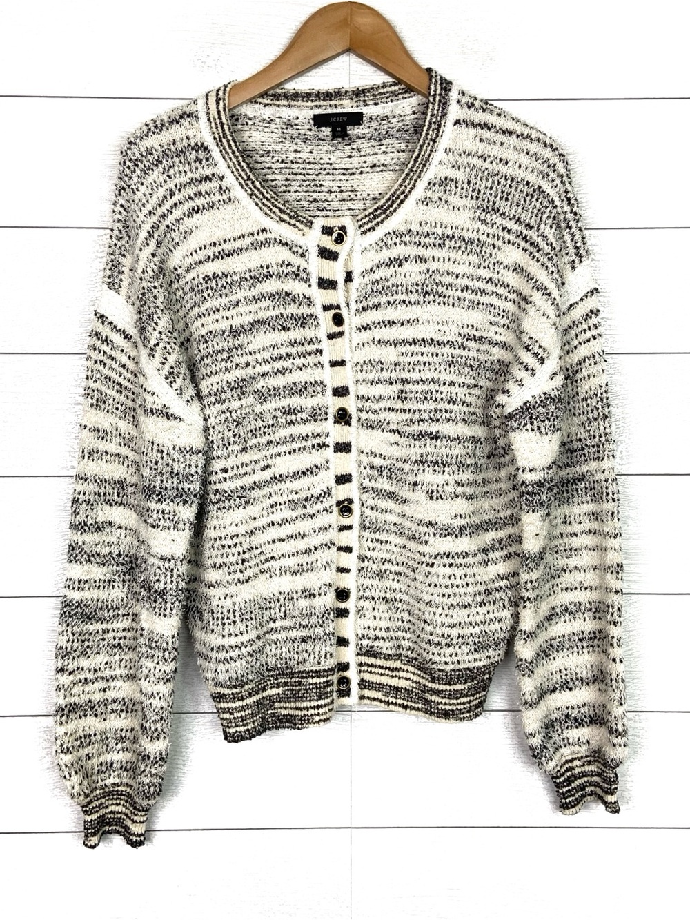 JCrew Space Dyed Textured Cardigan Sweater Medium